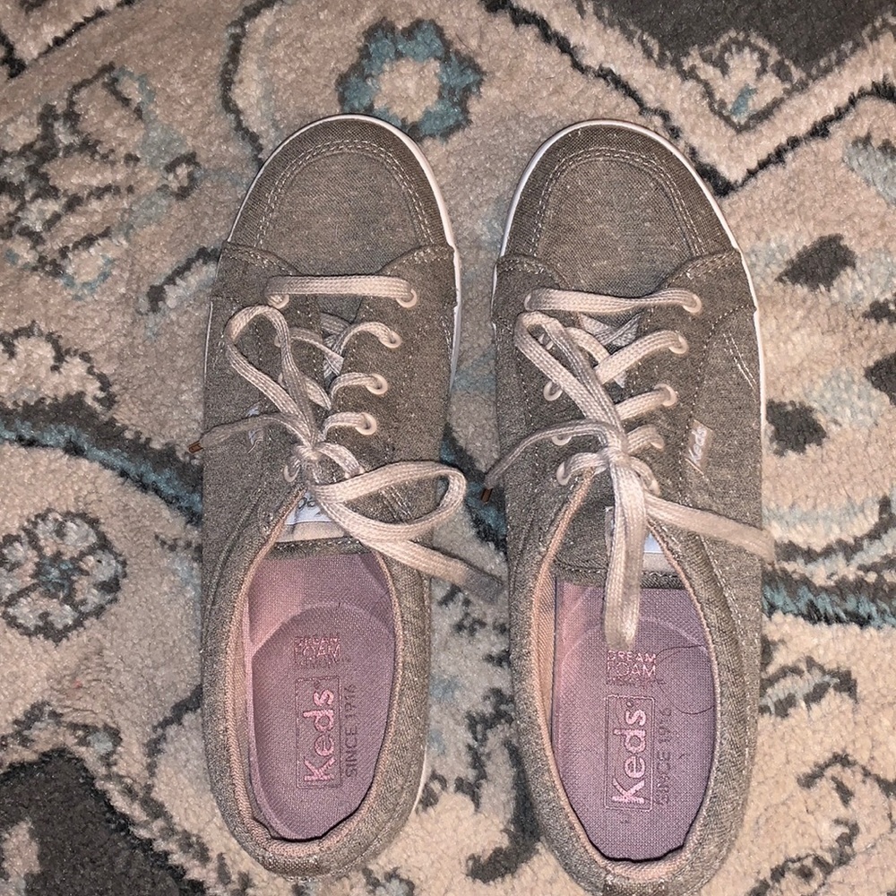 Keds gray speckled canvas sneakers size 7 like new